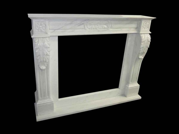 New Olde White Marble Mantel 1970s