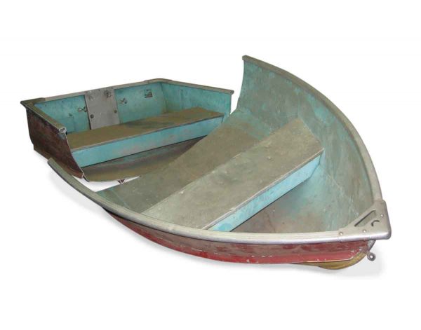 Vintage Metal Boat Cut in Two Pieces for Display