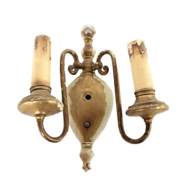 Set of Five Two Arm Brass Sconces