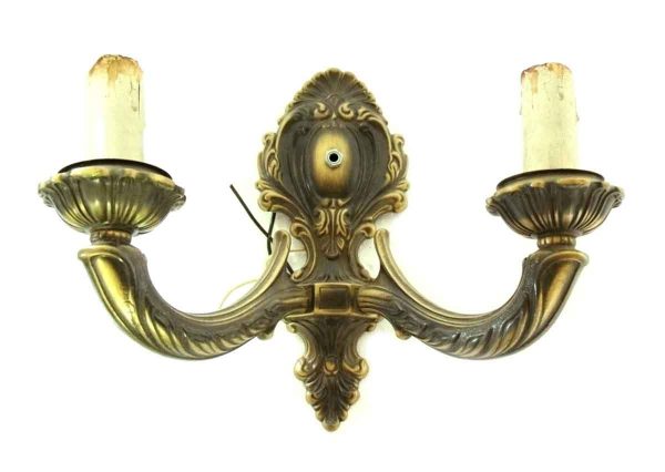 Cast Metal Sconce with Faux Brass Finish