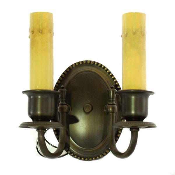 Two Armed Brass Candlestick Sconce