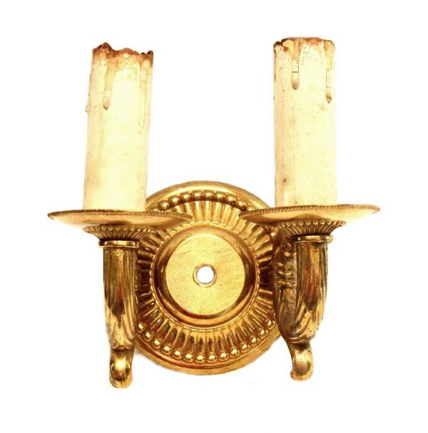 Single Double Armed Gilded Brass Sconce