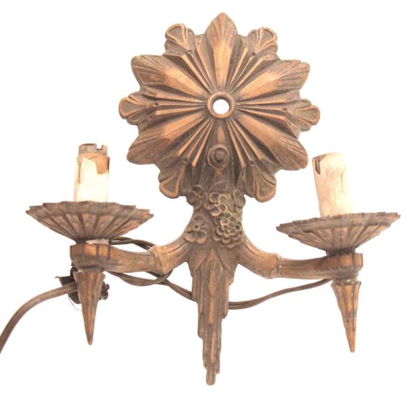 Bronze Floral Two Arm Sconce