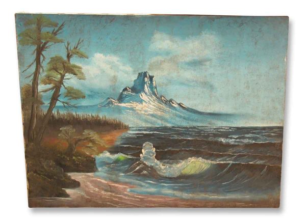 Canvas Painting of a Mountain Scene