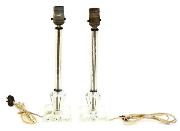 Pair of Antique Glass Table Lamps
