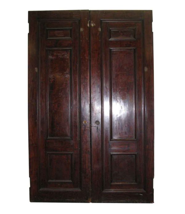 Three Panel Double Doors Mahogany