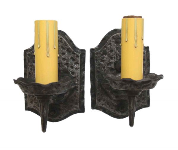 Pair of Arts & Crafts Hammered Sconces