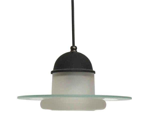 Modern Pendant Disk Light with Glass Shade