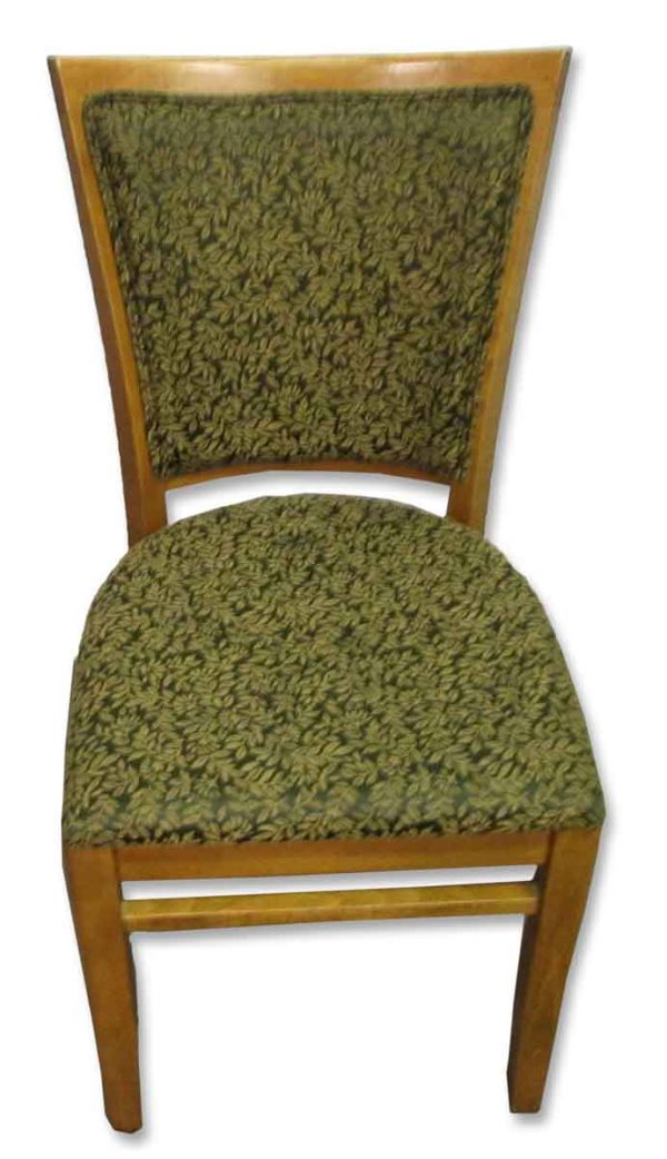 Set of Five Wood & Green Upholstery Chairs