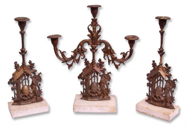 Set of Three Figural Table Candelabras