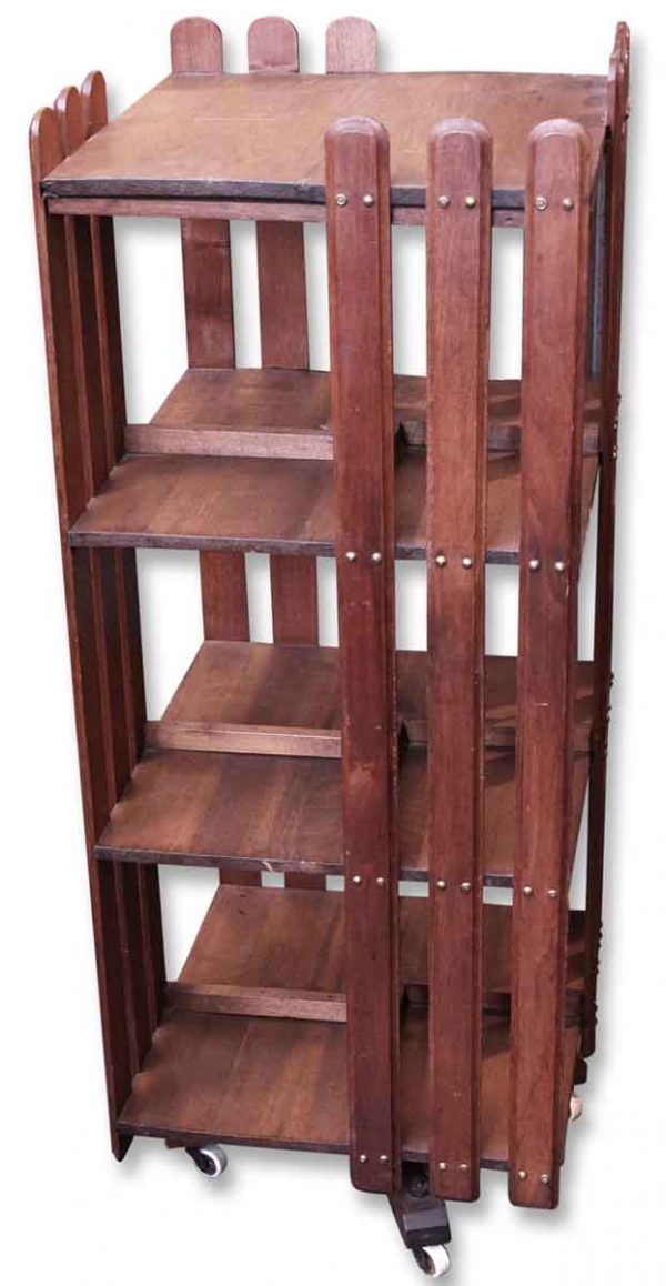 Arts & Crafts Revolving Wooden Bookcase