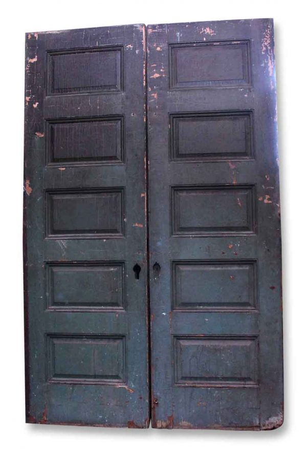 Five Panel Wooden Pocket Doors