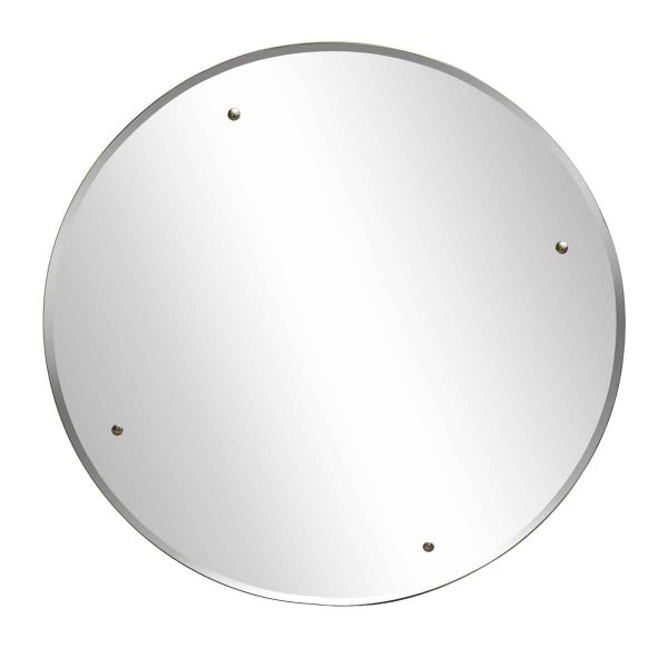 Vintage Round Mirror with Four Metal Accents