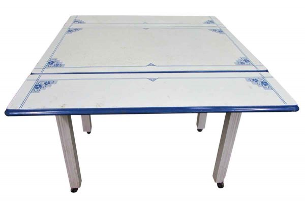 Extendible 1940s Enameled Metal Table
