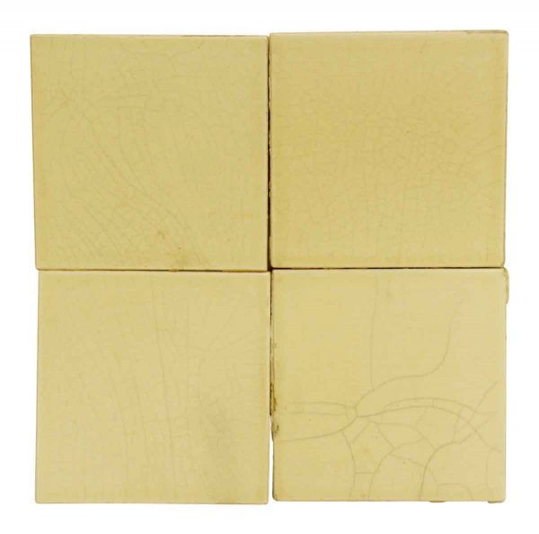 Set of Eight Crackled Off White Tiles