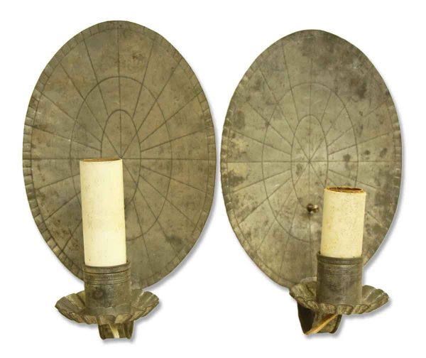 Early American Hammered Tin Sconces