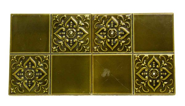 Set of Two Green Decorative Tiles