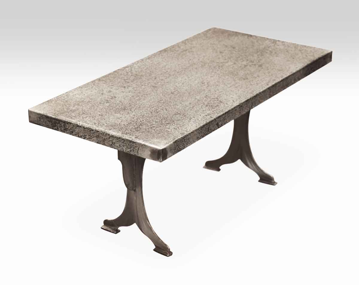 Galvanized Steel Bench With Brushed Steel Legs
