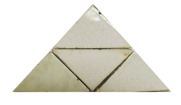 Off White Crackle Triangle Tile Set