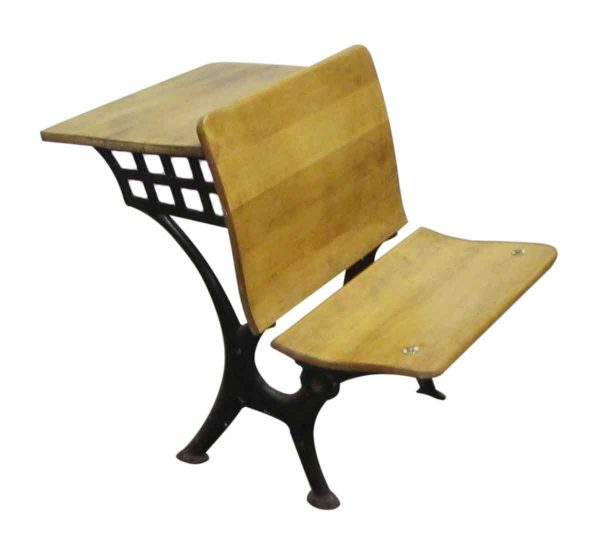 Antique Wood School Chair & Desk