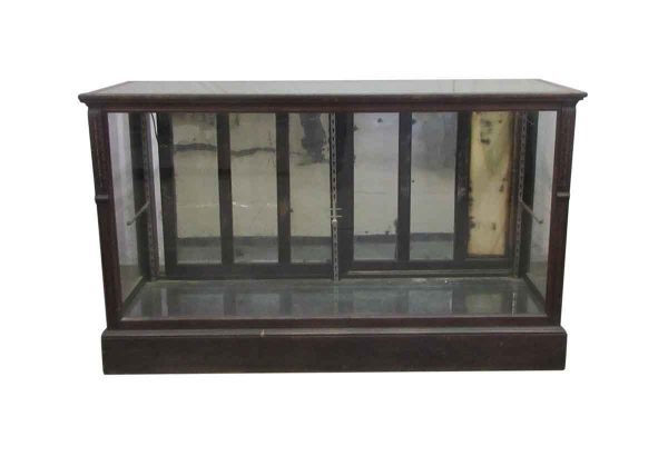 Dark Stained Carved Wood Showcase