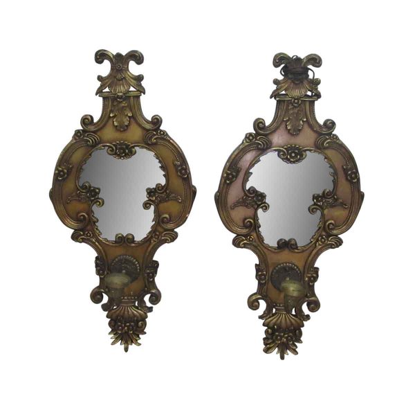 Pair of Mirrored Single Arm Sconces