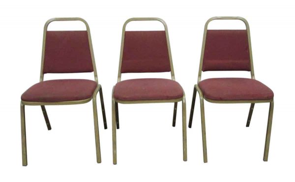Cushioned Red Stackable Chairs