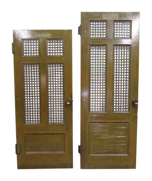 Office Doors with Wooden Grated Panels