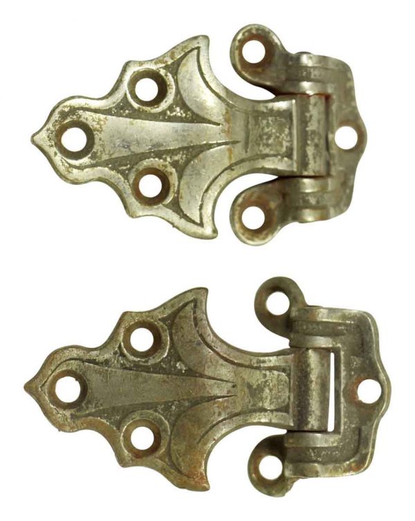 Pair of Ice Box Carved Hinges