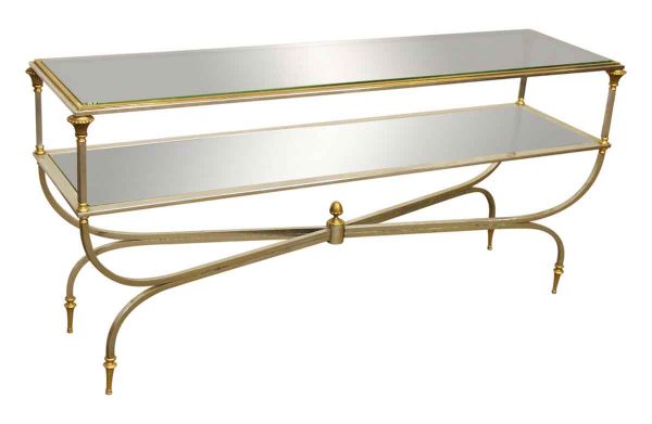 Brass & Nickel Two Tier Console Table