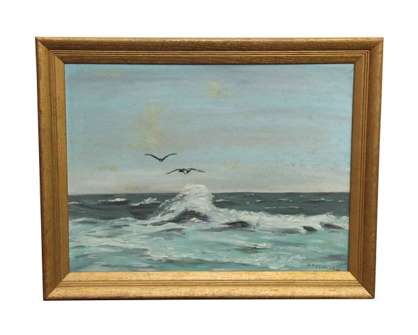 Signed Scenic Ocean Oil Painting