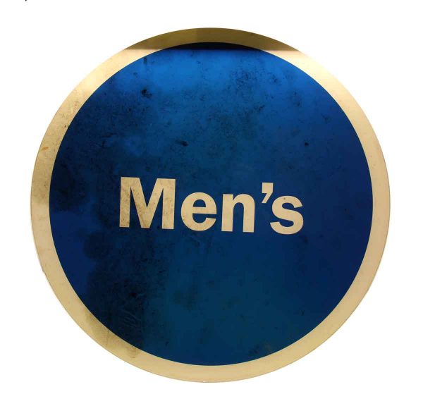 Round Blue & White Mens Sign