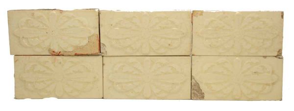 Set of Cream Floral Tiles