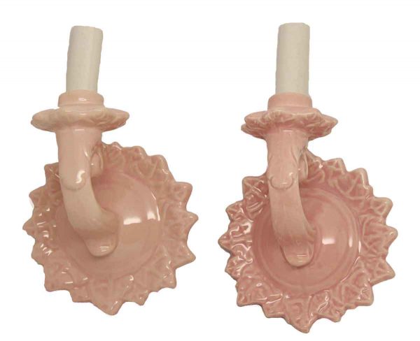 Pair of Pink Ceramic Sconces