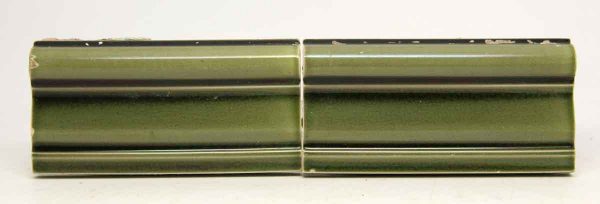 Set of Four Green Curved Tiles