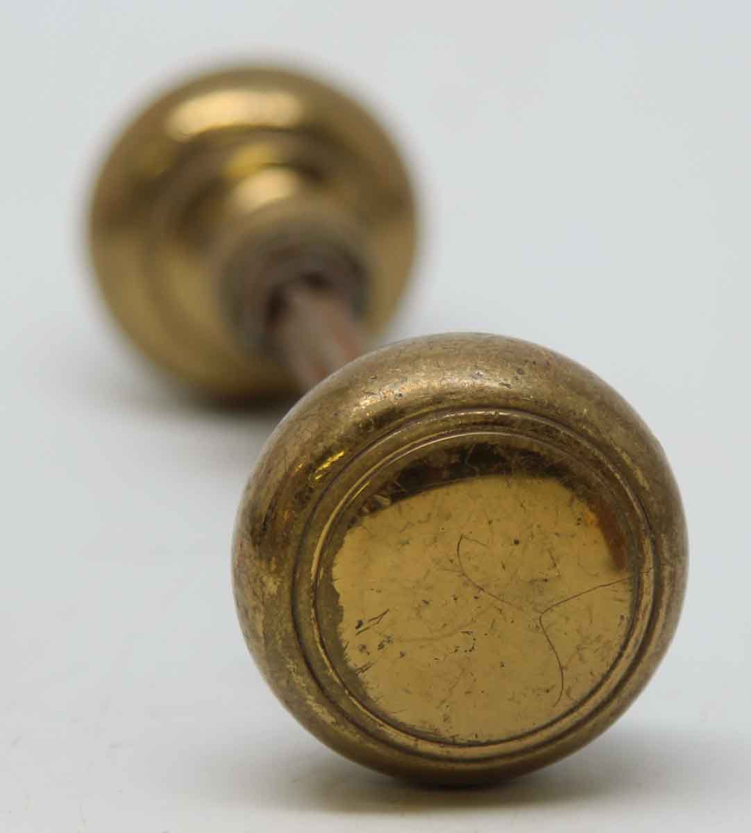 Vintage 1.875 in. Concentric Circle Solid Passage Brass Knobs