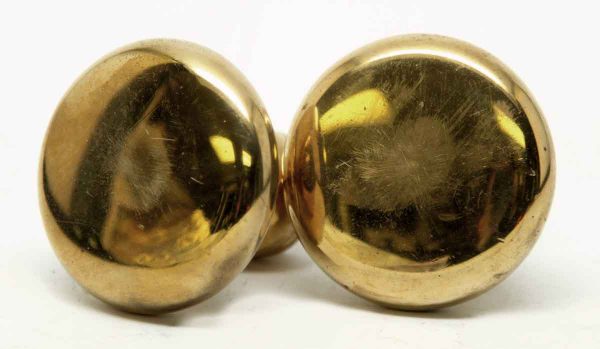 Pair of Small Shiny Brass Knobs