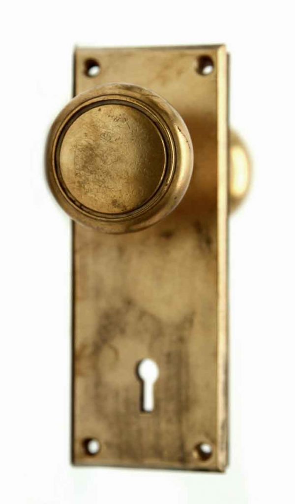 Brass Round Set of Knobs with Concentric