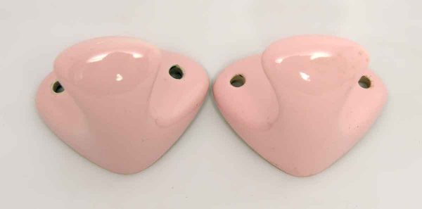 Pair of Pink Porcelain Hooks