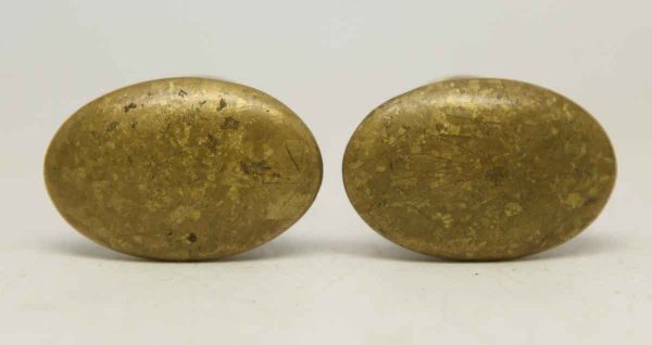 Pair of Small Oval Brass Cabinet Pulls