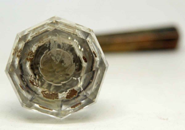 Original Faceted Glass Knob with Bronze Lever Handle