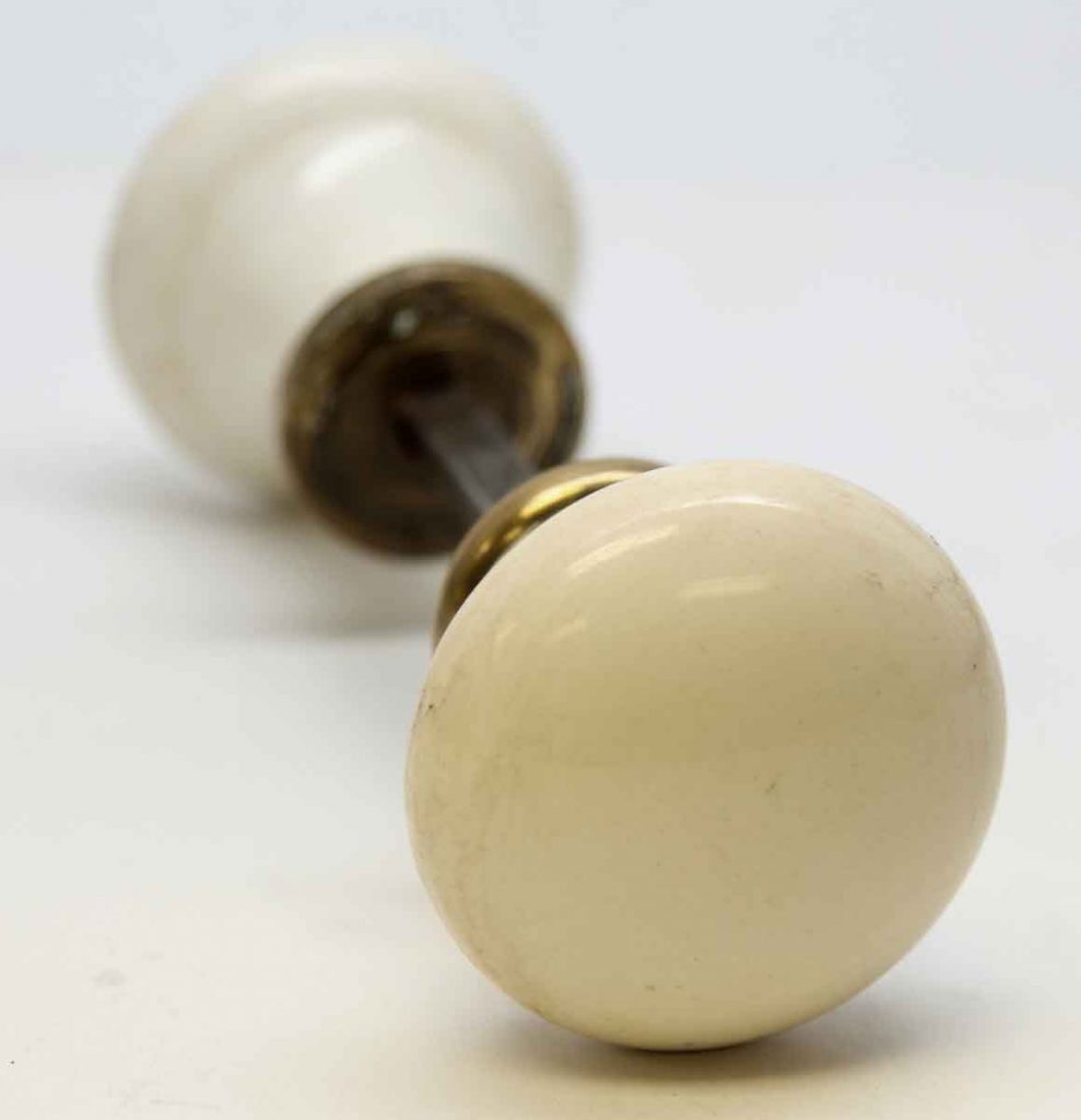 Vintage Ceramic White Passage Door Knobs Olde Good Things