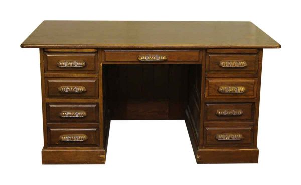 Wooden Desk with Carved Wood Pulls