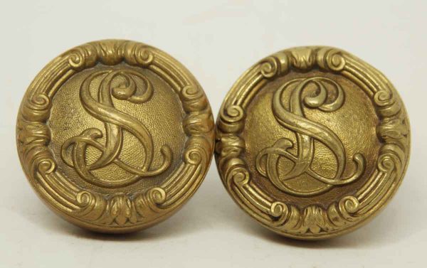 Pair of Collectors Quality Emblematic S Knobs