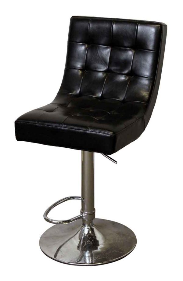 Black Swivel Chair with Chrome Base