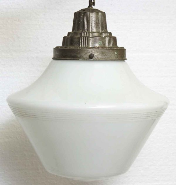Milk Glass Globe with Deco Fitter