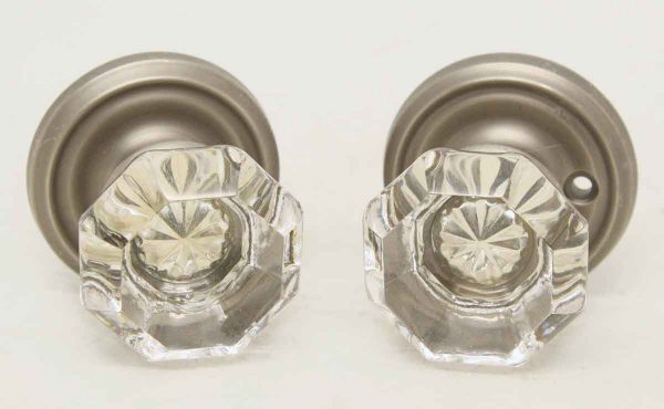 Pair of Glass Knobs with Large Star Bullet