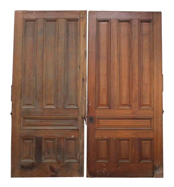 Pair of Cherry Pocket Doors with Raised Panels