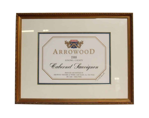 1980s Arrowood Ornate Framed Winery Print