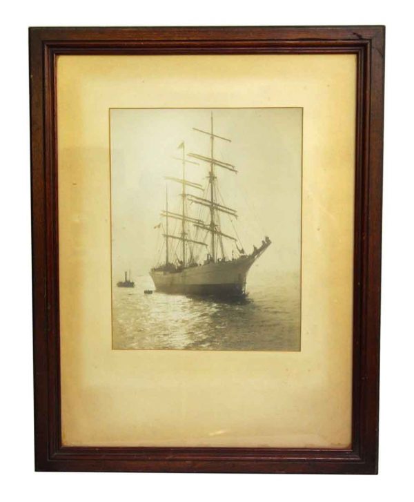 Framed Matted Boat Photograph